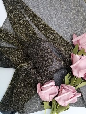 Gold Lurex Mesh Tulle Metallic Lace Fabric For Female Bottoming Shirt