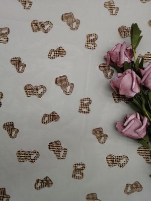 Heart Tulle Lace Printed Flocked Mesh Fabric For Children's Clothing