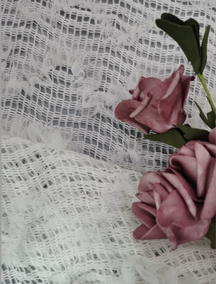 White 3D Floral Lace Fabric Children Dress Fabric Crochet Lace