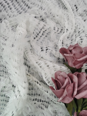 White 3D Floral Lace Fabric Children Dress Fabric Crochet Lace
