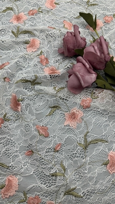 Floral Elegent Embroidery Lace Fabric Party 100% Cotton High Quality Luxary Style
