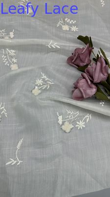 Beaded French Chantilly Lace Fabric Luxury Sequin Mesh Lace for Evening Gowns and Couture Designs