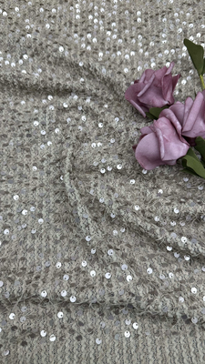 100％ Embroideded Lace Sequin Fabric Customized New Collection for Party Gowns