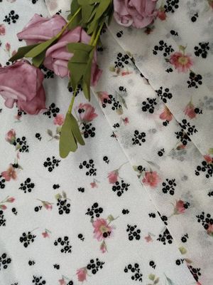 Printed Tulle Lace Flocked Mesh Fabric For Bedding Articles