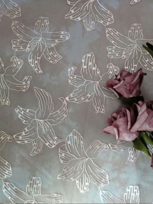 Pink Color Printed Embroidered Lace Fabric Floral Tulle Mesh Table Runner